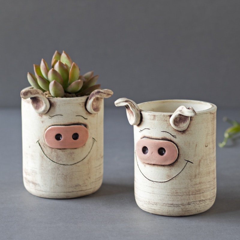 ceramic piggy planters